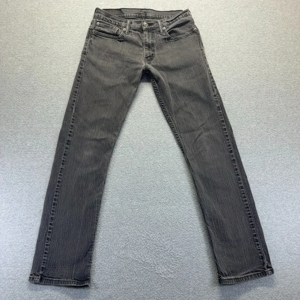Levis 514 Jeans Mens 31X32 Black Straight Low Rise Stretch Distressed Denim